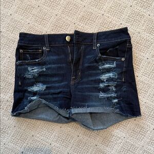 Distressed Denim Mini Short
